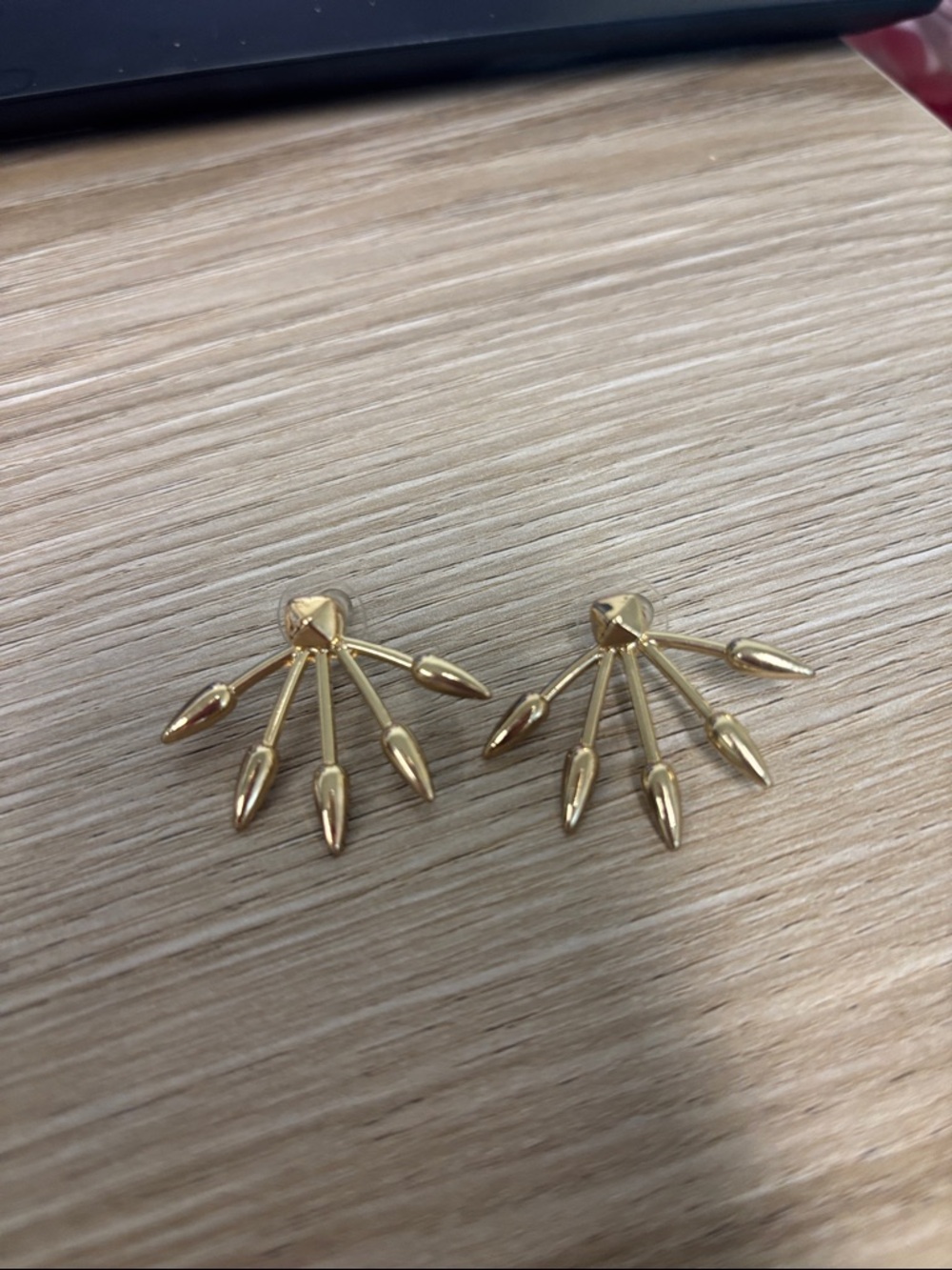 Plunder Shiny Gold Multi-Spike Ear Jackets